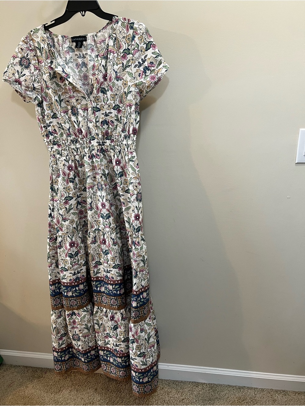 Dior Floral Maxi Dress in Cream and Pink